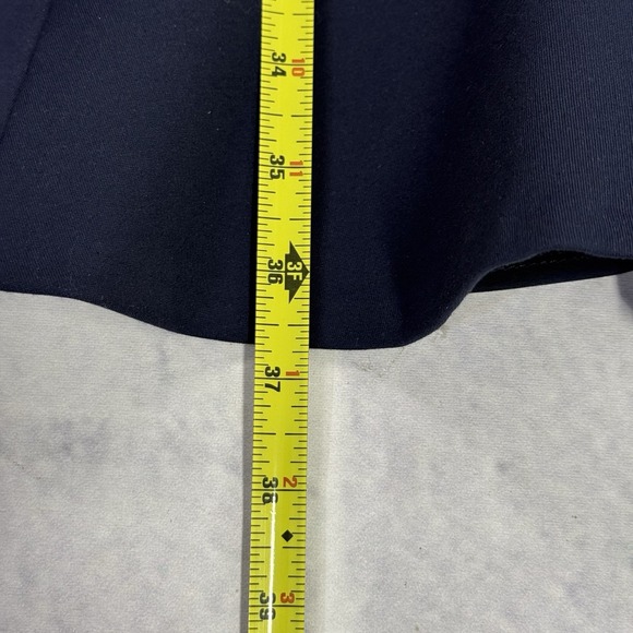 J Crew Sleeveless Ponte Knit Dress Size 0 Navy Gray Colorblock Ruffle Hem A4162 - Picture 10 of 14